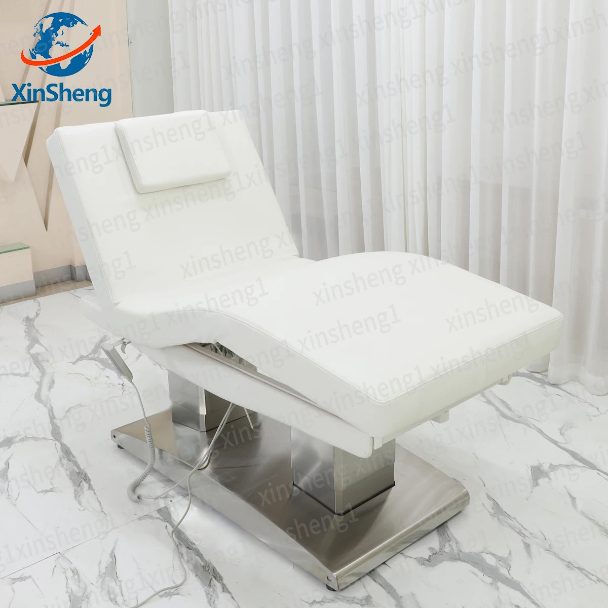 Professional Luxury Modern King Size PU Leather Pad 4motors Electric Relaxing Body Massage Bed Audio Commercial Hotel Salon