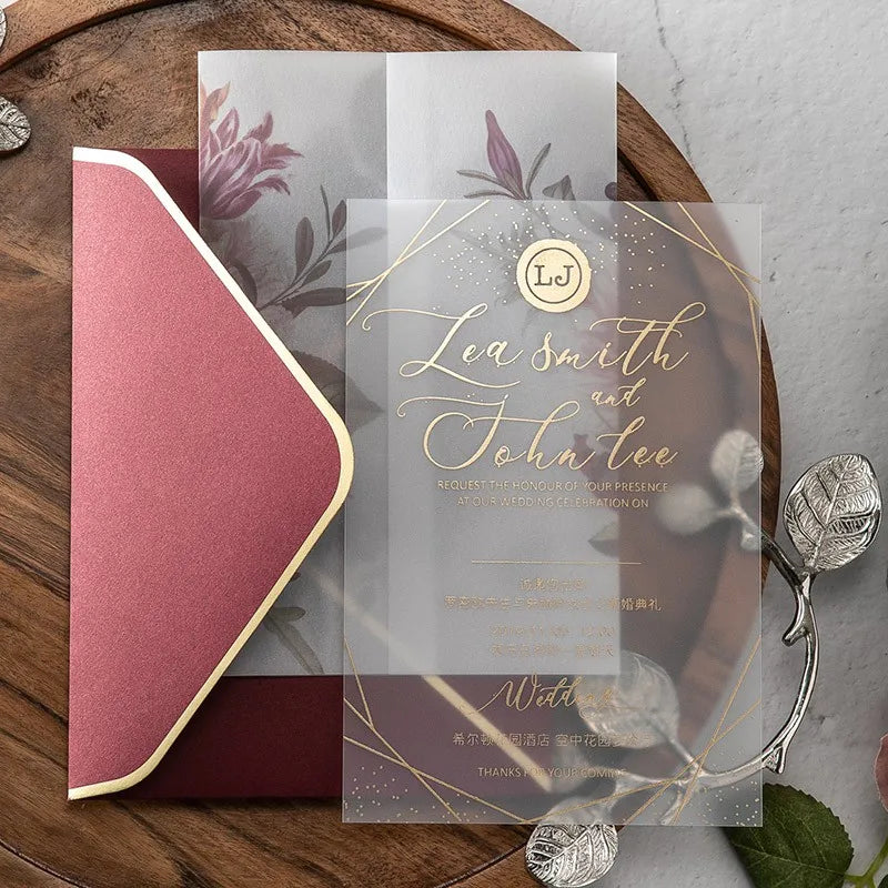 Custom Printed Durable Outdoor Wedding Invitation Card Personalized Acrylic Signs for Weddings Business & Promotional Gifts