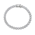 Fashion Tennis Bracelet Round Cut Cubic Zirconia Crystal Sterling Silver CZ Tennis Bracelet