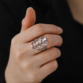 Moon Phase Pentacle Pentagram Ring Stainless Steel Adjustable Finger Rings Wicca Amulet Jewelry Gift for Mother Lover
