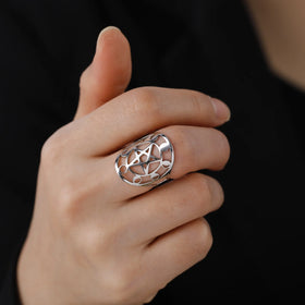 Moon Phase Pentacle Pentagram Ring Stainless Steel Adjustable Finger Rings Wicca Amulet Jewelry Gift for Mother Lover