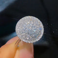 CAOSHI Fine Jewelry for Women Hot Sale Dainty Round Silver Plated Bling Bling Diamond Micro Pave Cubic Zirconia Party Rings