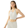 MAQVOB New Explosion-proof Cup Sports Bra Adjustable Wide Shoulder Strap Shock-proof Bra Front Zipper Opening Closing