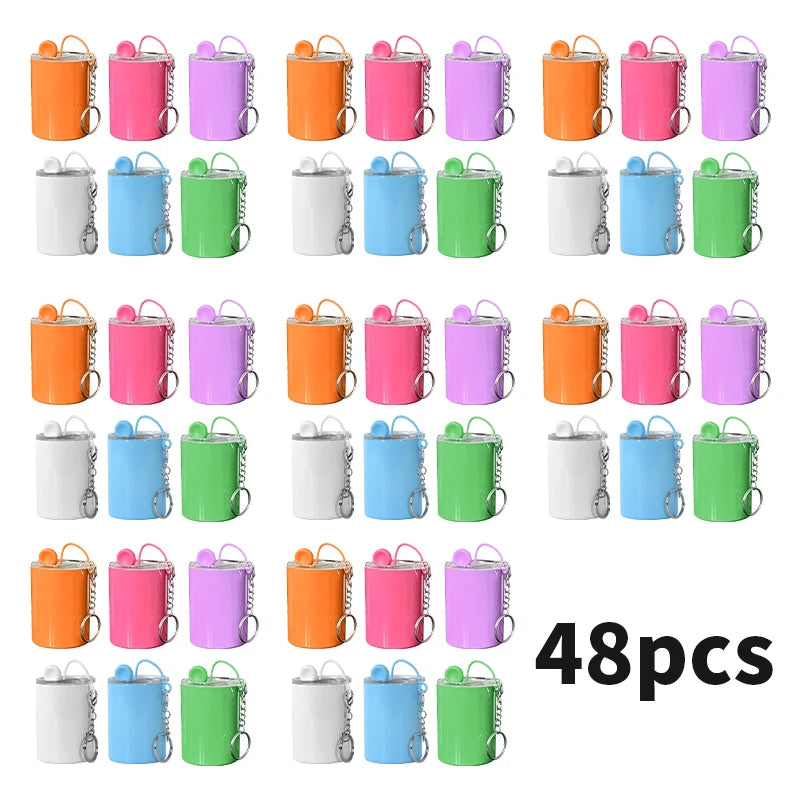 RTS USA Warehouse 48pcs/ctn 3oz Sublimation Colored Straight Stainless Steel Shot Glass Tumblers with Key Chains and Metal Straw