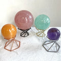 Wholesale Golden Silver Metal Display Stand Base Crystals Sphere Rose Black Metal Stent Holder for Decoration