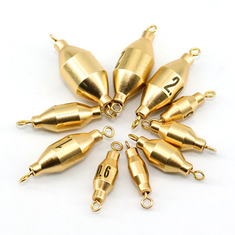 WEIHE 0.4#-3.0# 1.6g-11.3g  Brass Sinker With 2 Swivels for Fishing Activity