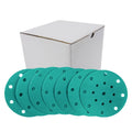 6 Inch 9 Hole Self Adhesive Abrasive Paper Discs Green Polyester Film Sanding Disc for Car