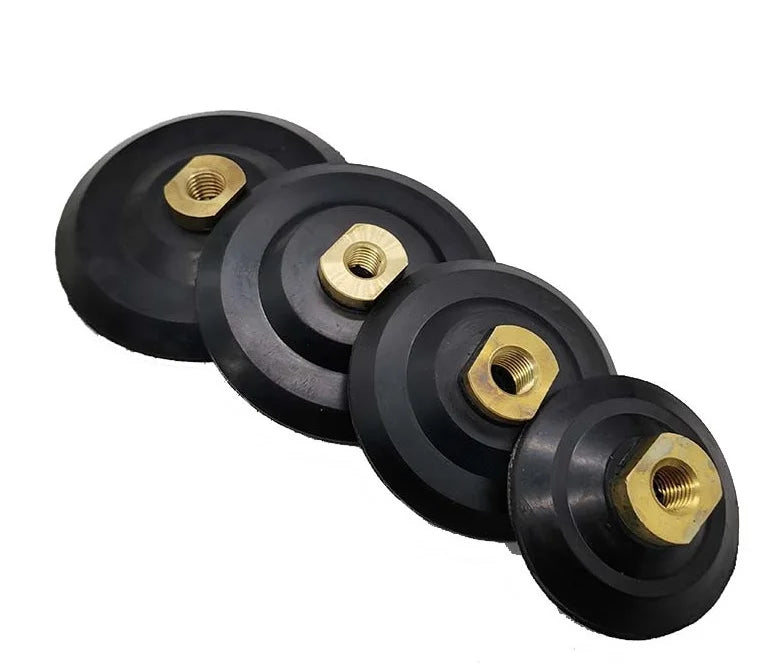 PMS 4inch Rubber Backing Pads Dry Polishing Pad Holder Hook and Loop Super Thin Connector of Angle Grinder Arbor 5/8" 11 M10 M14