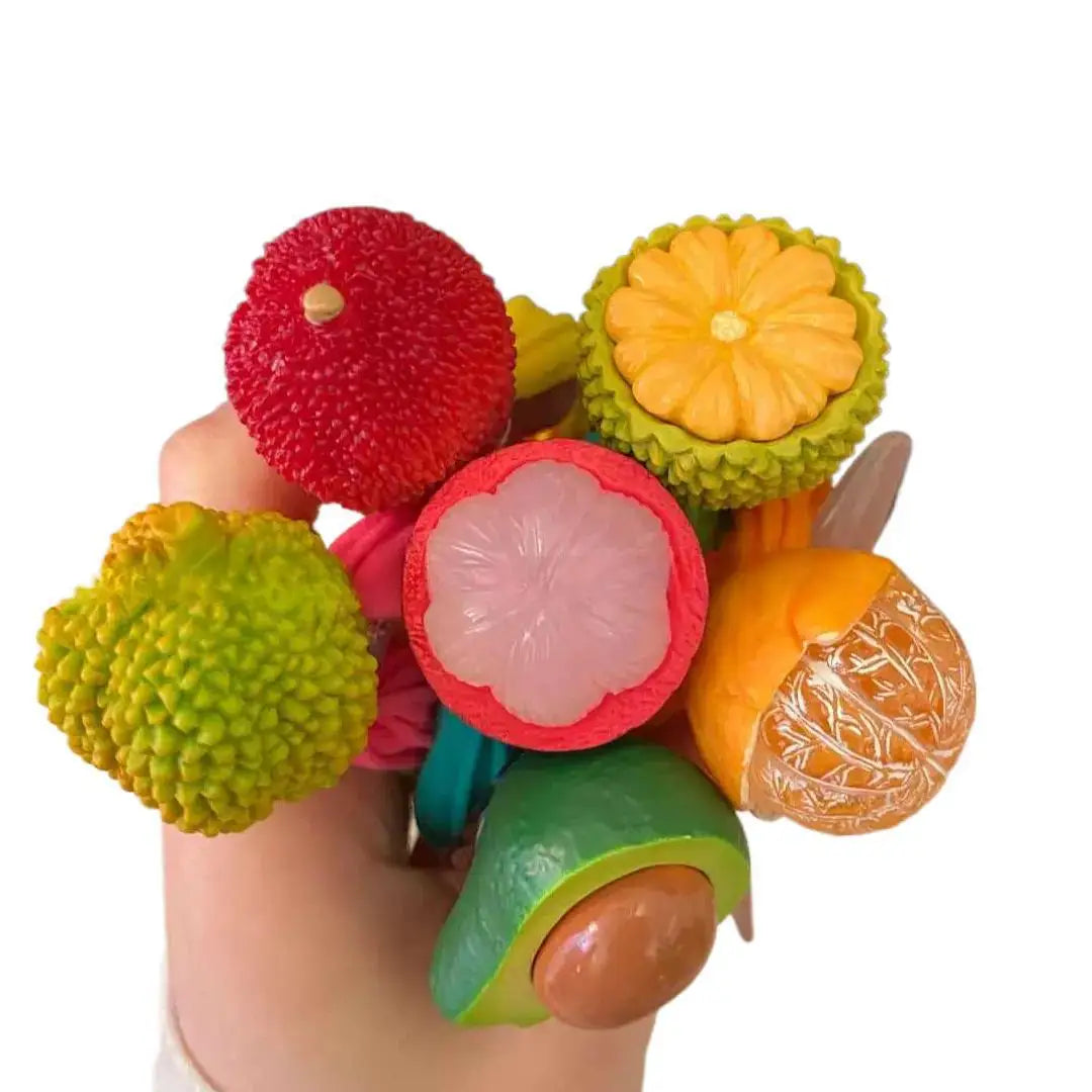 Exquisite New Design Creative Fruit-Color High Elasticity Hair Accessories Plastic Hair Ropes for Kids Hair Injury Fabric