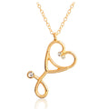 Stethoscope Pendant Trendy Custom Heart Chain Zinc Alloy 18K Gold Plated Necklace Gift Doctors Nurse Graduation Present