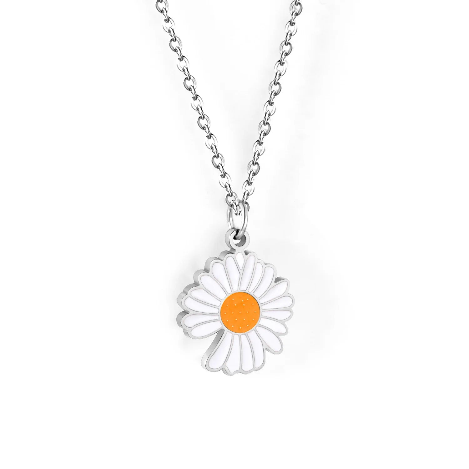 Fashion Stainless Steel Jewelry Fashion Wholesale Chain Pendant Necklace 18k Gold Plated Daisy Sun Flower Necklace for Women