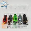 9.5cm 25g Colors Abs Rock Freshwater Saltwater Trolling Casting Popper Sequins Fishing Frog Lures Kit