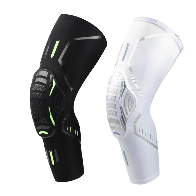 Newest Design Long Leg Sleeve Spandex Compression Knee Sleeve With Hex Pad