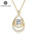 Luxurious Jewelry 925 Sterling Silver Necklaces 6.5mm 1.0 Carat Moissanite Waterdrop Infinity Pendant Necklace for Women