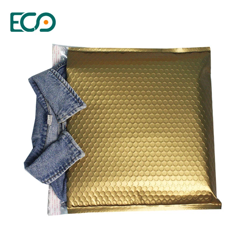 Strong Tear-Proof Express Matte Gold Mailer Bag Bubble Mailer Custom Logo Padded Envelopes Packaging  for Clothing