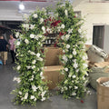 GJ-HOA16 Wholesale Factory Red White Flower Arch Artificial Horn Flowers Arch  for Wedding Events Proposal Decor
