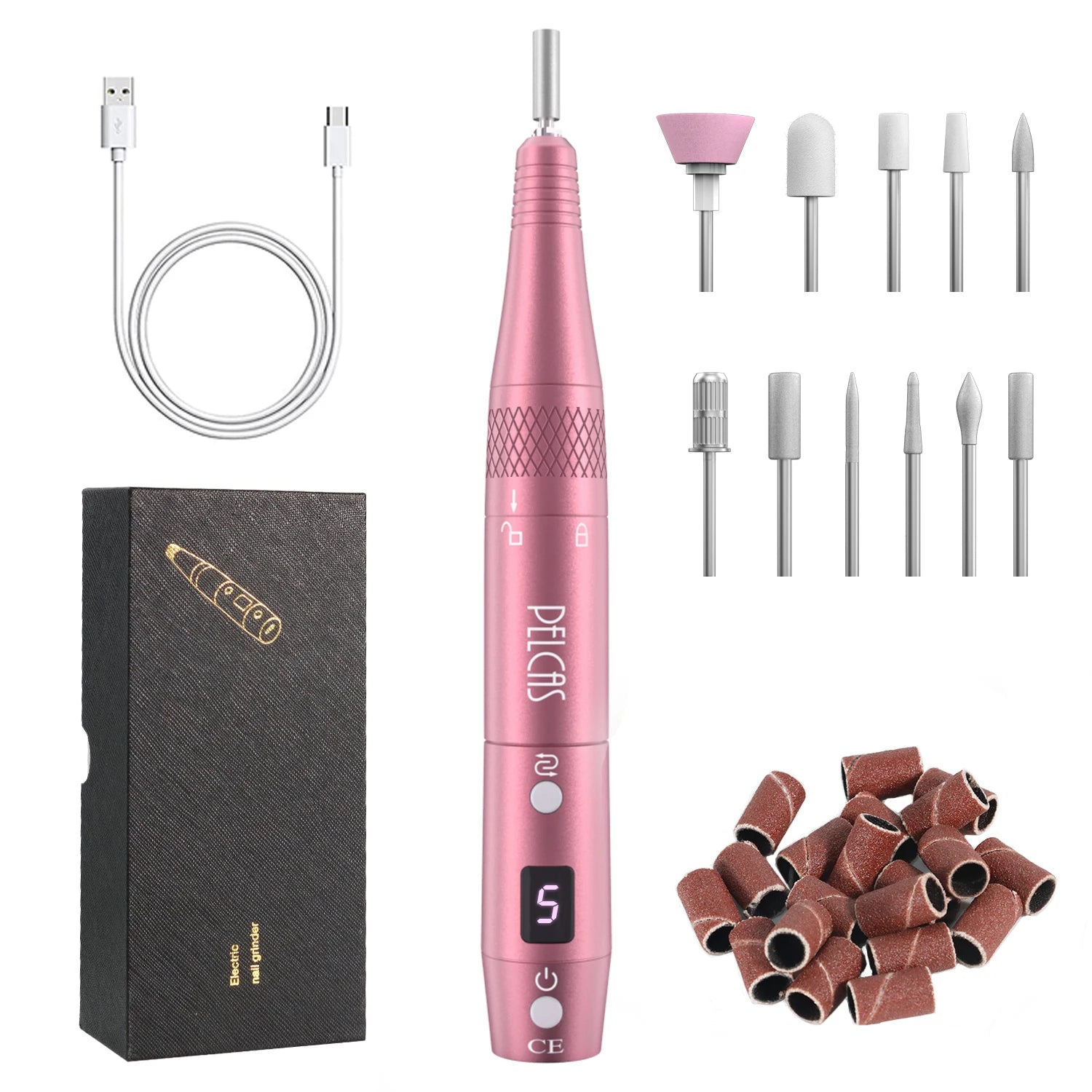 2022 Hot-sale Professional Cordless Recharging Battery Pink Pedicure Finger Manicure Nail Drill TOOLS