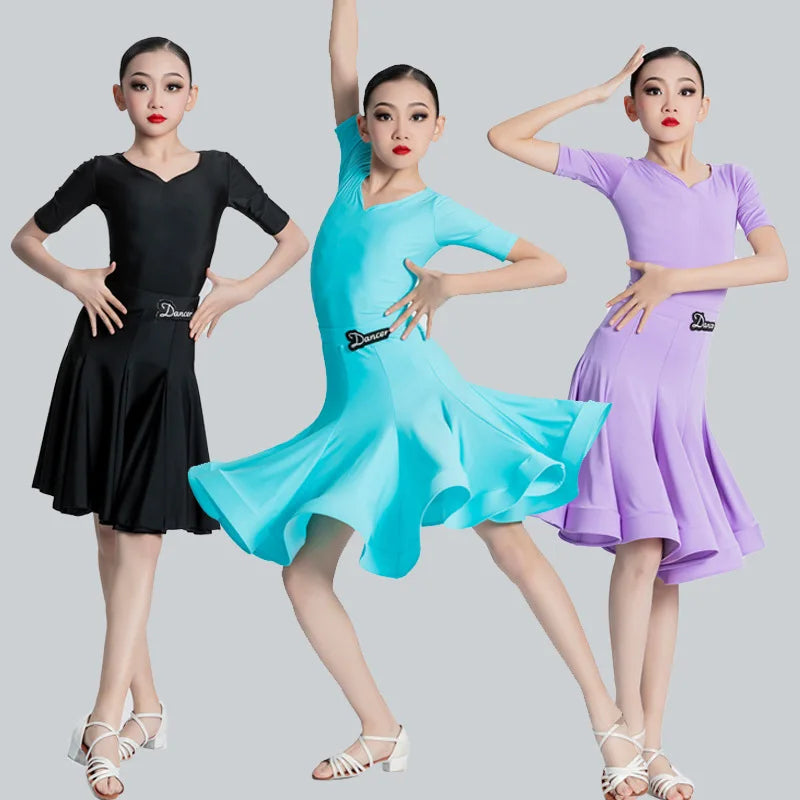 Cheapest Latin Dance Dress Midi Performance Dance Party Dress Latin Salsa Ballroom Dancing Outfit Skirt