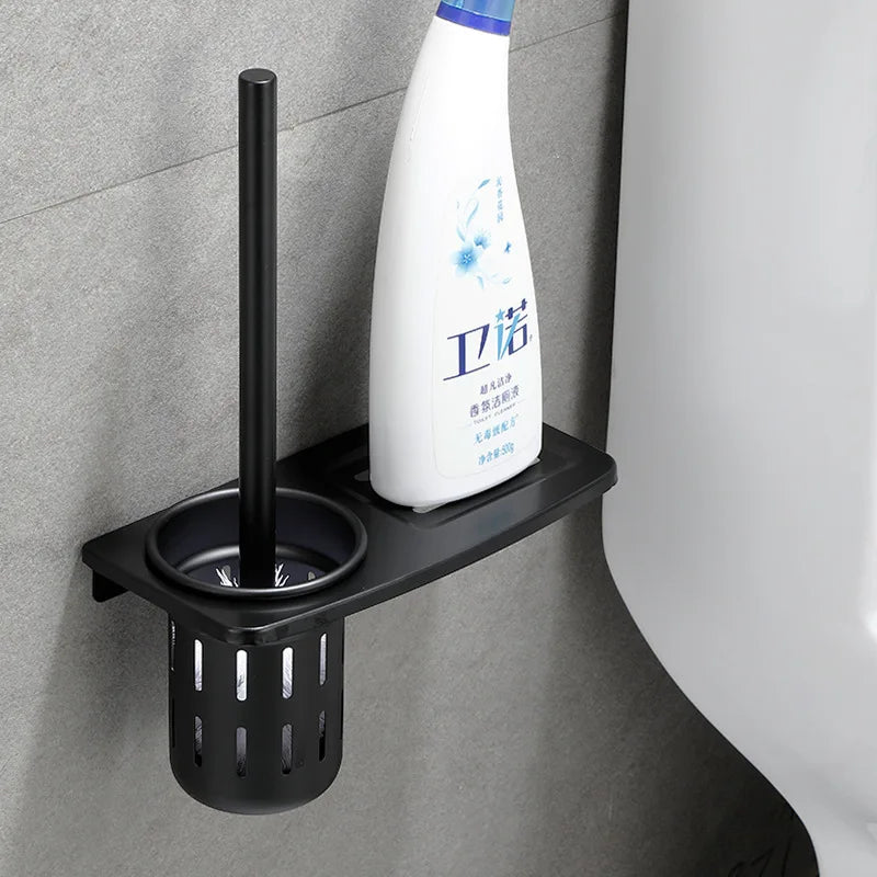 Stainless Steel Chrome Finish Modern Design Wall Hanging Toilet Brush Holder Double Sides Hockey Style Disposable Bathroom