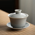 Ice Gray Glaze Tureen Japanese Ceramic Gaiwan Large Teacup Tea Ceremony Bowl Kung Fu Tea Set Tea Making Device