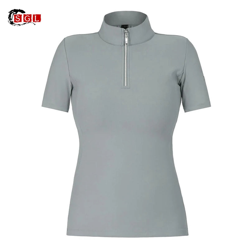 SGL 2023 Top Quality Women Horse Riding Shirt Sports Workout Zipped Technical Equestrian Base Layer Best Quality Product