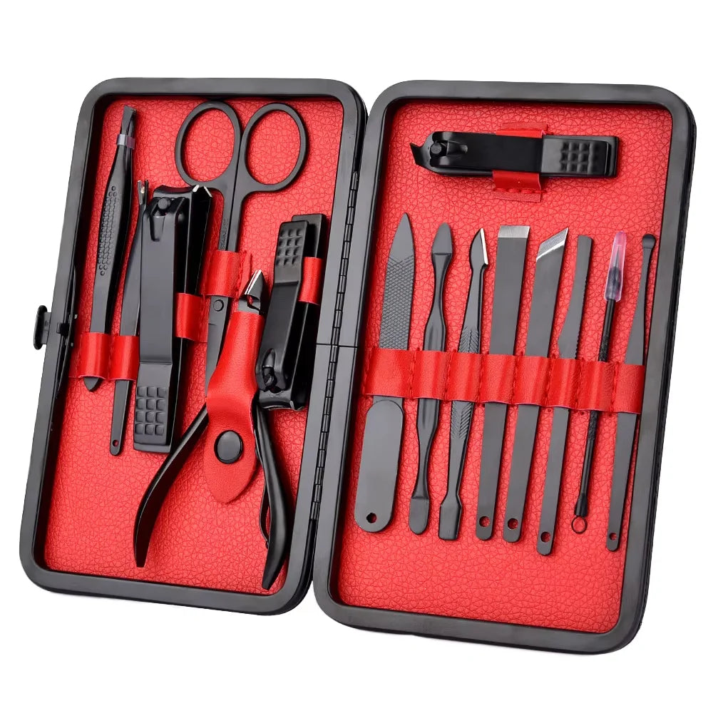 Cheap Manicure Pedicure Nail Care Set Cutter Clippers Kit Case Mens Ladies