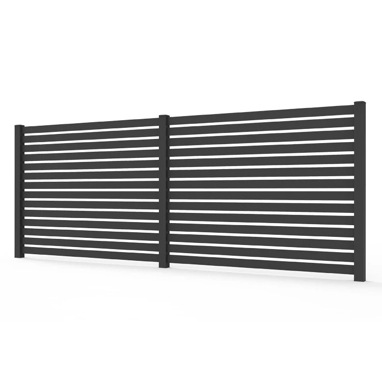 JHR Privacy Fencing Panel Sliding Gate Modern Metal Powder Coating Aluminum Garden Customized Easily Assembled Waterproof