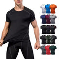 Custom Athletic Training T-shirt Running Fitness Shirt Quick Dry Round Collar Sport Shirt Workout Polyester Compress Gym Shirt