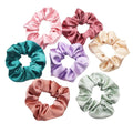 Wholesale Luxury Solid Color Thick Satin Hair Scrunchies Elastic Hair Ties Large Satin Scrunchy for Girl