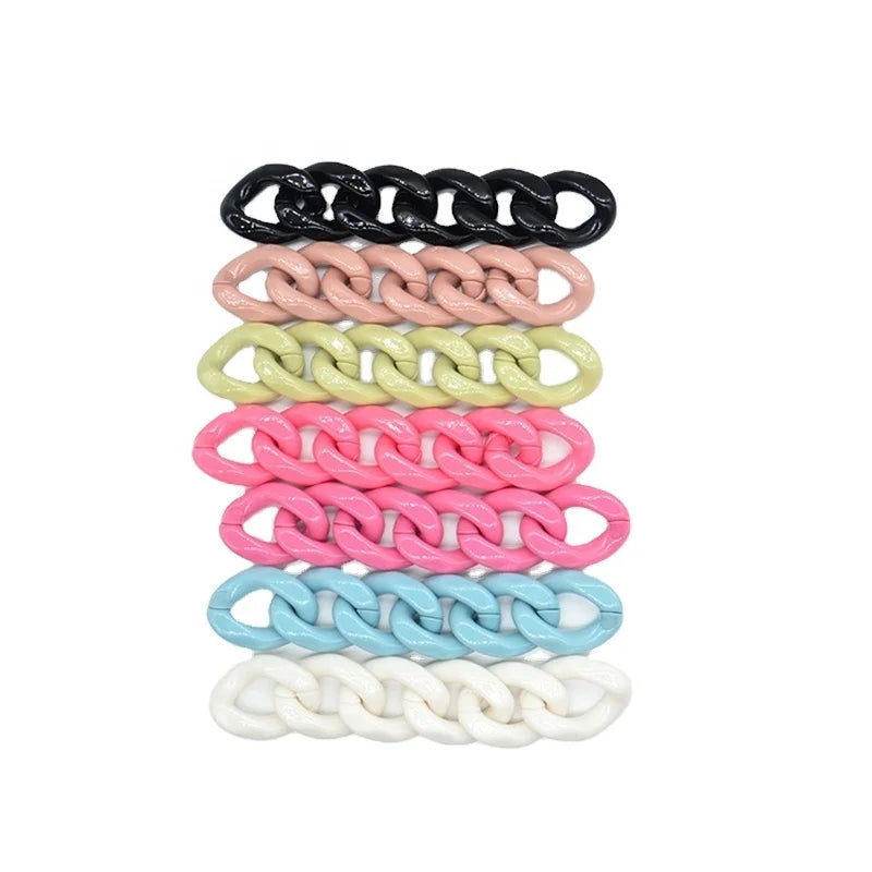 New Hiphop 12mm Solid Color Popular CUBAN CHAIN Acrylic Necklace Men's and Women's Fashion Jewelry
