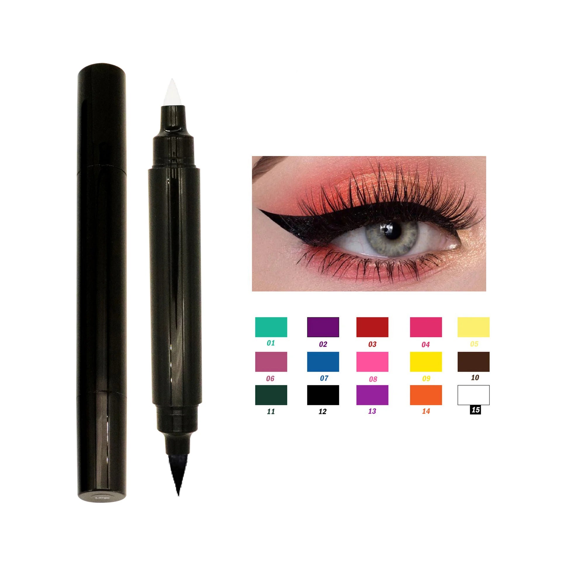 Custom Logo Black Waterproof Eyeliner Double Head Water and Smudge Proof Eyeliner