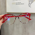 2023 New Fashion Solid Pattern Optical Computer Eyeglasses for Women PC Plastic Frame Red Anti-Blue Light Cat Eye Glasses