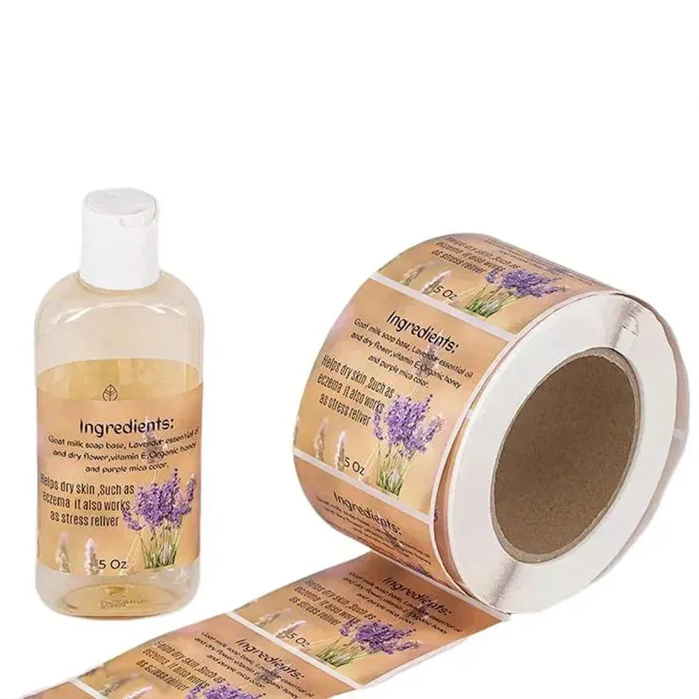 Custom Printing Glossy Self Adhesive Labels for 15ml 30ml Essential Oil Bottle Waterproof Vinyl Label
