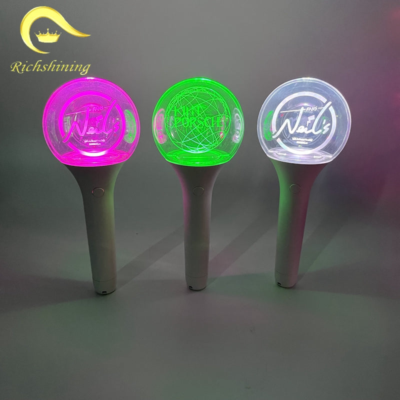 RICHSHINING Japan Customized LED K-pop Penlight Stick Laser Engraved 3D logo Acrylic Flashing Light Stick Penlight Concert