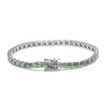 Factory  Price  S925 Sterling Silver 3mm 4mm 5mm Trendy Hip Hop Jewelry Iced Out Green Color Tennis Bracelets