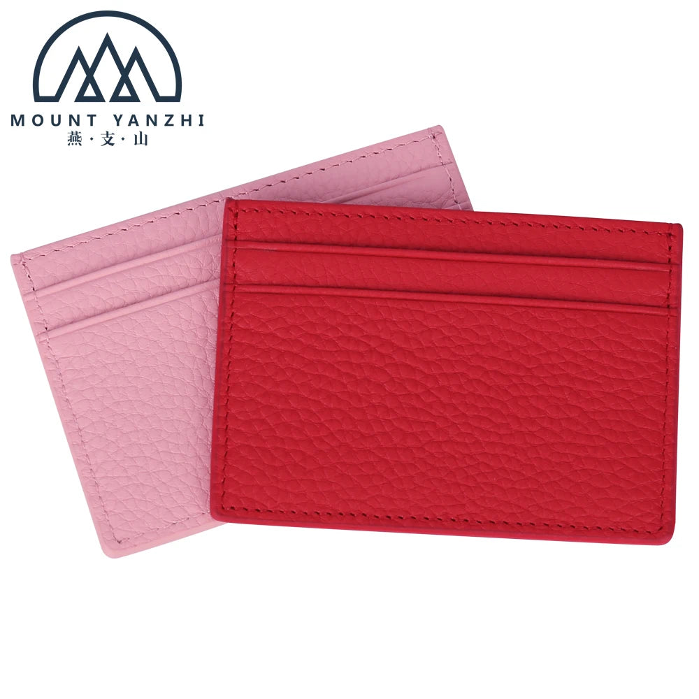 Custom Logo Luxury Business Minimalist RFID Slim Cardholder Top Quality Genuine Leather Credit Card Holder Ultra Pro Card Sleeve