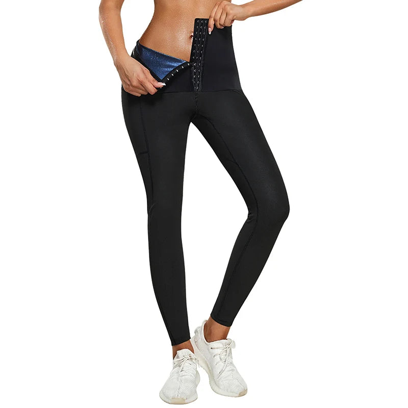 Exercise Fitness High Waisted Sauna Body Slimming Pants Fat Burning Butt Lifting Sauna Pants Leggings