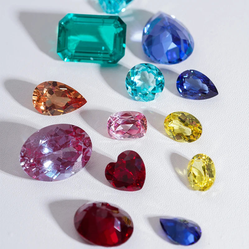 Starsgem Lab Created Loose Gemstones Colorful Ruby Emerald Sapphire Stone Lab Grown Gemstone Collection