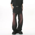 Fashion Hip Hop Custom Logo OEM Jeans 400 Grams Gray Sandblasted High Street 100% Cotton Summer Patchwork Print Plaid