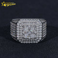 Wholesale Price Custom VVS Diamond Hip Hop Iced Out Moissanite Mens Ring 925 Sterling Silver Jewelry