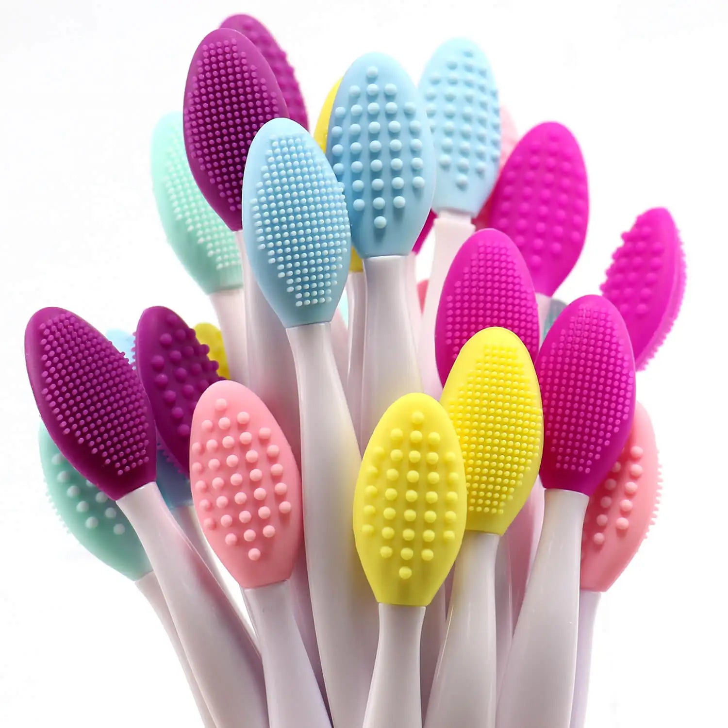 6 Colors Silicone Double-side Lip Scrub Brush Nose Blackhead Remove Brush