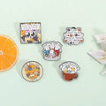 Cartoon Cat Series Pin Cute Orange Cat Cup Design Black Nickel Plating for Chinese New Year Father's Day Graduation New Year's
