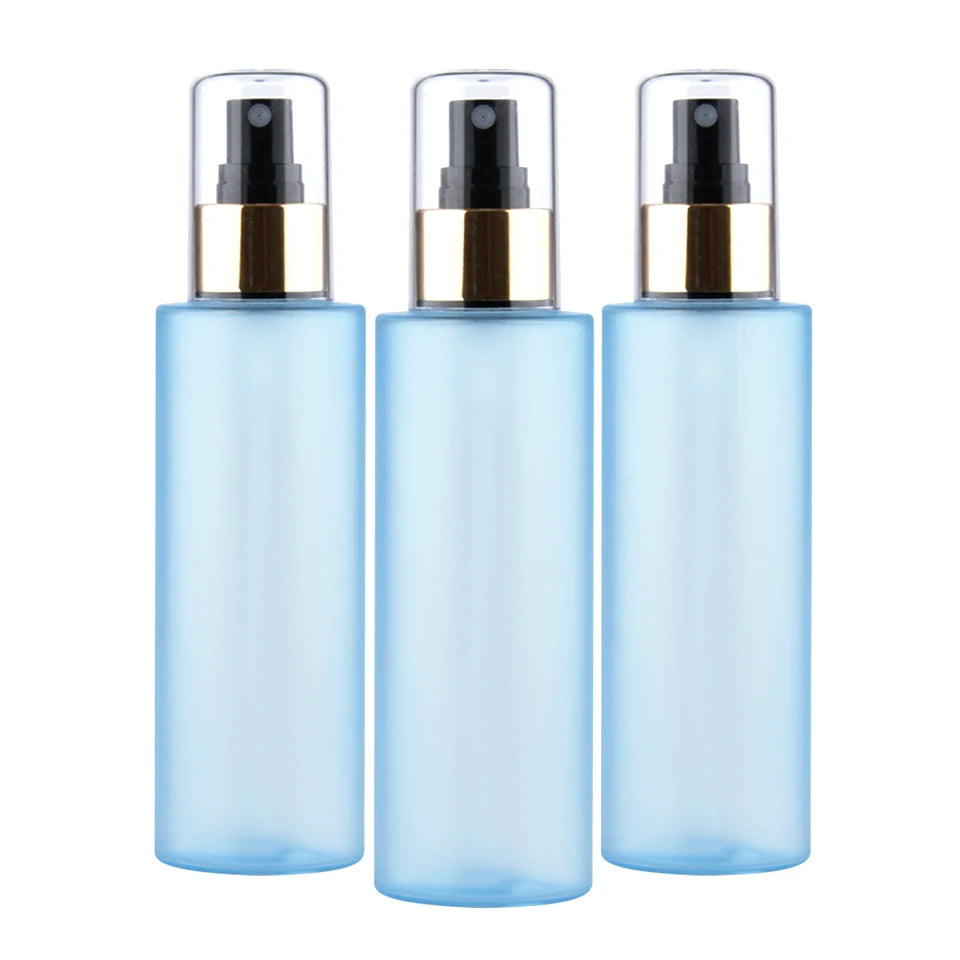 100ml 130ml Frosted Plastic Cosmetic Packaging Empty Frosted Blue Toner Spray Bottle with Cap for Blush