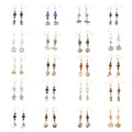 CC Boho Long Earrings Handmade with Colorful Crystal and Stone Beads Dainty Drop Jewelry for Women