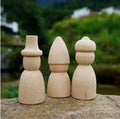 Wholesale DIY craft unpainted wood Peg Dolls for KID DIY wood button