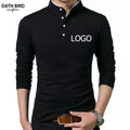 High Quality Men's Casual Regular Fit Knitted Solid Color Golf Custom Logo Simple Long Sleeve Anti-Wrinkle Eco-Friendly Shirts