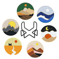 Landscape Diamond Painting Coaster DIY Handmade Dining Table Thermal Insulation Mat Diamond Painting Kit