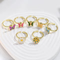 G1426 2022 Hot Selling Rotating Daisy Flower Butterfly Ring Open Adjustable Anxiety Fidget Spinning Ring