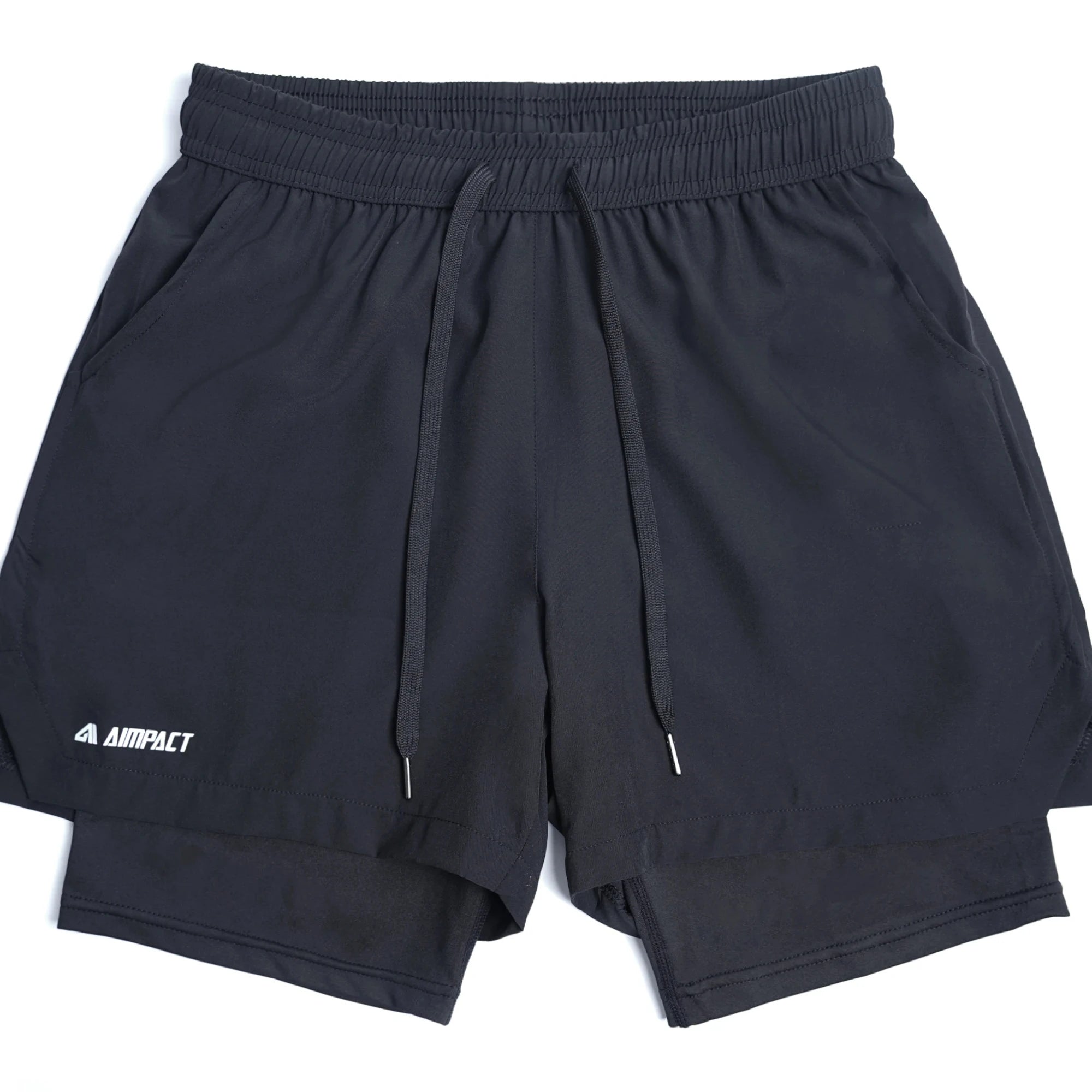 OEM Workout Training 2 in 1 Gym Shorts for Men Lined Double Layer Pockets Polyester Shorts Custom Men's Athletic Sports Shorts