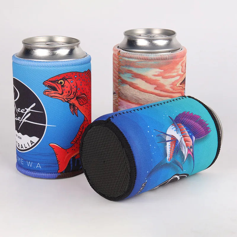 Factory Direct Supply Cozy Neoprene Insulated Waterproof Beer Can Cooler Holder Letter Pattern Customized Color Logo Direct